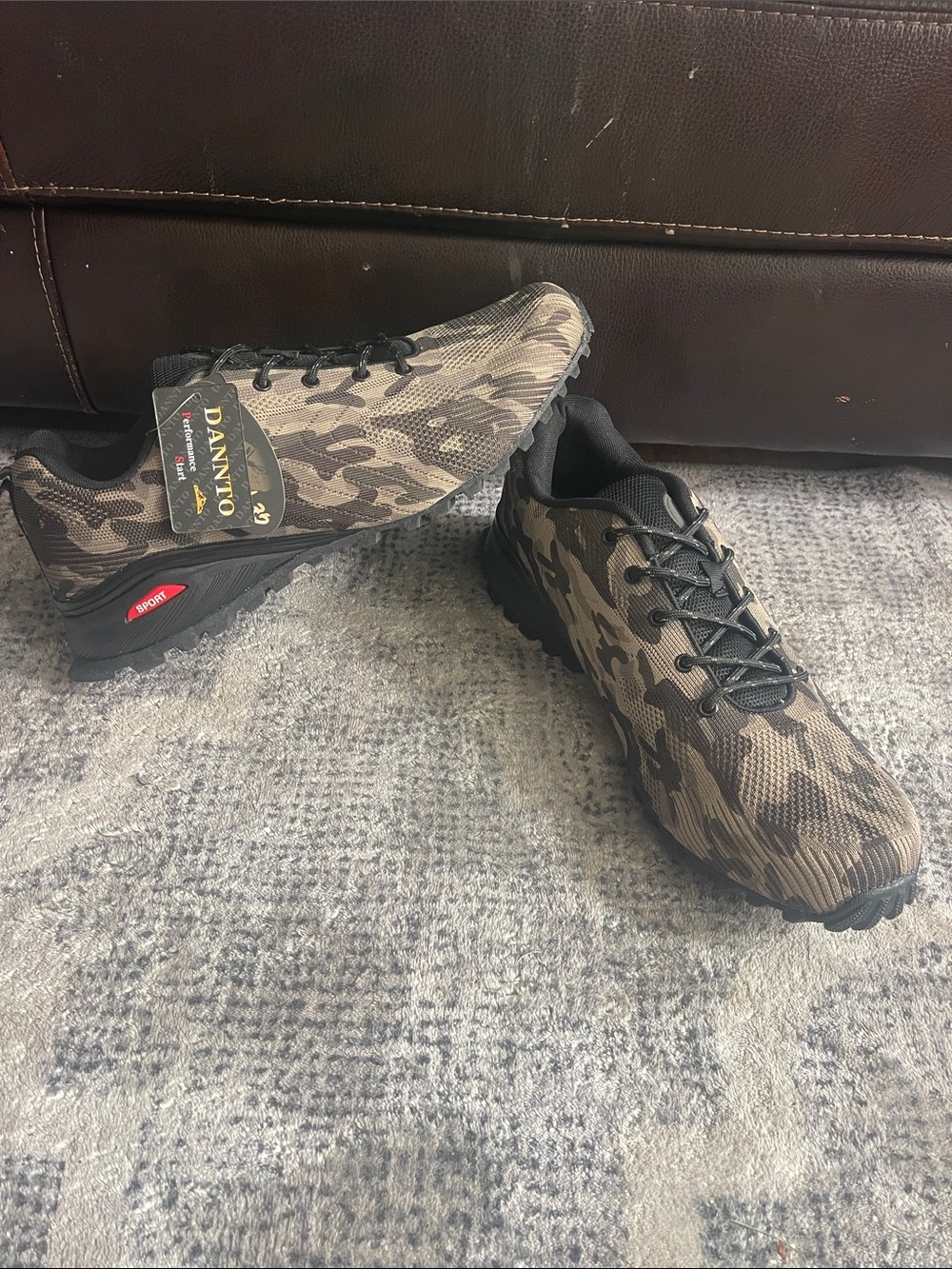 Men's Camo Athletic Trail Hiking Shoes - Tan/Black